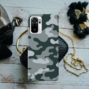 Olive Green and White Camouflage Printed Slim Cases and Cover for Redmi Note 10