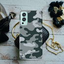 Olive Green and White Camouflage Printed Slim Cases and Cover for OnePlus Nord 2