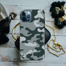 Olive Green and White Camouflage Printed Slim Cases and Cover for iPhone 12 Pro