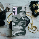 Olive Green and White Camouflage Printed Slim Cases and Cover for OnePlus 9