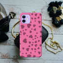 Pink Hearts Printed Slim Cases and Cover for iPhone 12 Mini