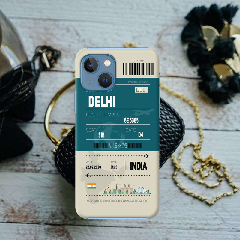 Delhi ticket Printed Slim Cases and Cover for iPhone 13 Mini