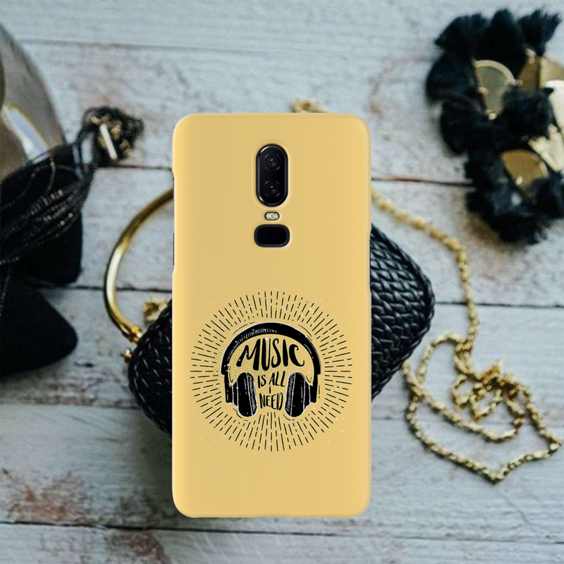 Music is all i need Printed Slim Cases and Cover for OnePlus 6