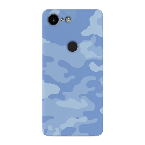 Blue and White Camouflage Printed Slim Cases and Cover for Pixel 3 XL