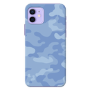 Blue and White Camouflage Printed Slim Cases and Cover for iPhone 12 Mini