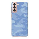 Blue and White Camouflage Printed Slim Cases and Cover for Galaxy S21