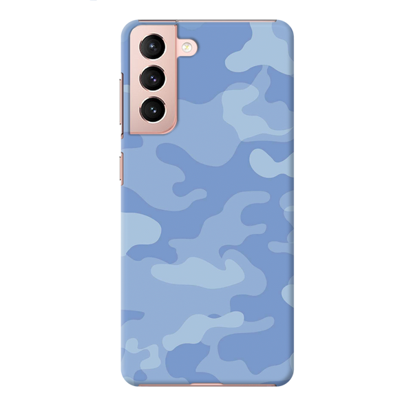 Blue and White Camouflage Printed Slim Cases and Cover for Galaxy S21