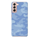 Blue and White Camouflage Printed Slim Cases and Cover for Galaxy S21 Plus