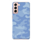 Blue and White Camouflage Printed Slim Cases and Cover for Galaxy S21 Plus
