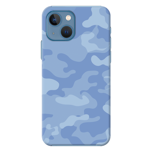 Blue and White Camouflage Printed Slim Cases and Cover for iPhone 13 Mini