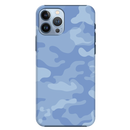 Blue and White Camouflage Printed Slim Cases and Cover for iPhone 13 Pro