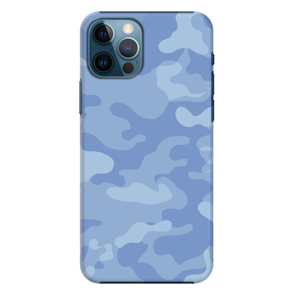 Blue and White Camouflage Printed Slim Cases and Cover for iPhone 12 Pro Max