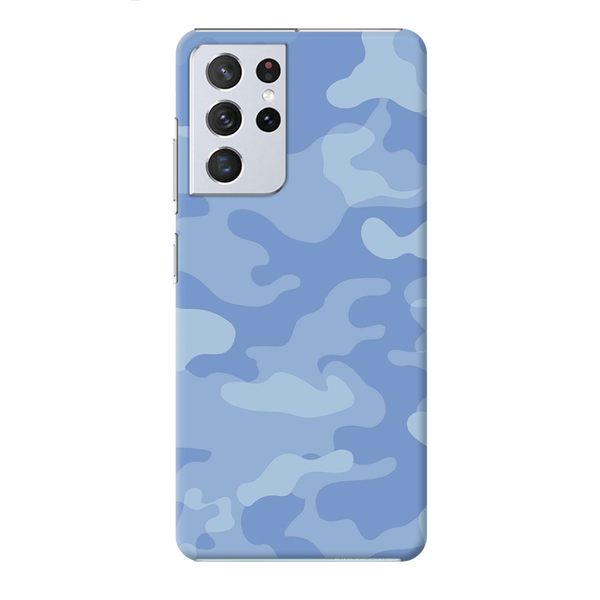 Blue and White Camouflage Printed Slim Cases and Cover for Galaxy S21 Ultra