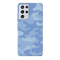 Blue and White Camouflage Printed Slim Cases and Cover for Galaxy S21 Ultra