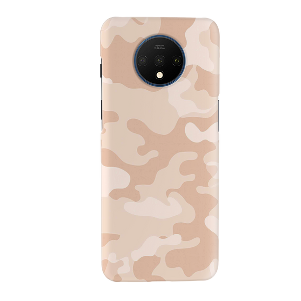Cream and White Camouflage Printed Slim Cases and Cover for OnePlus 7T