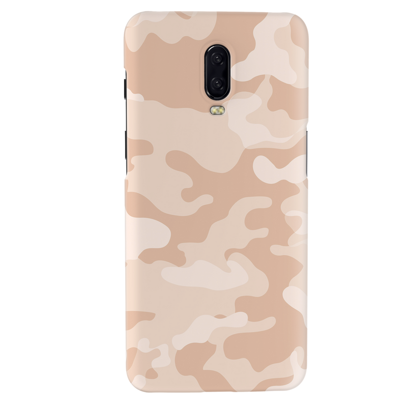 Cream and White Camouflage Printed Slim Cases and Cover for OnePlus 6T