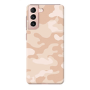 Cream and White Camouflage Printed Slim Cases and Cover for Galaxy S21 Plus