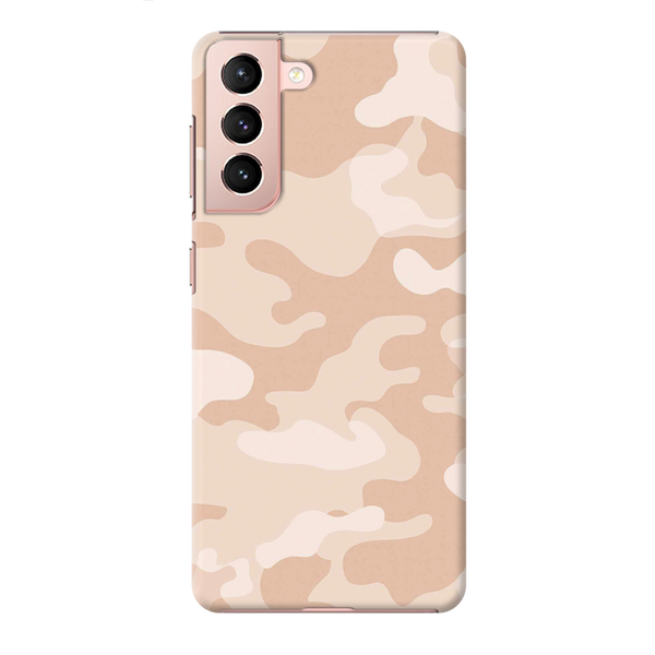 Cream and White Camouflage Printed Slim Cases and Cover for Galaxy S21 Plus