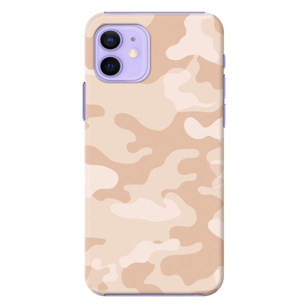 Cream and White Camouflage Printed Slim Cases and Cover for iPhone 12