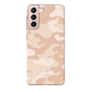 Cream and White Camouflage Printed Slim Cases and Cover for Galaxy S21