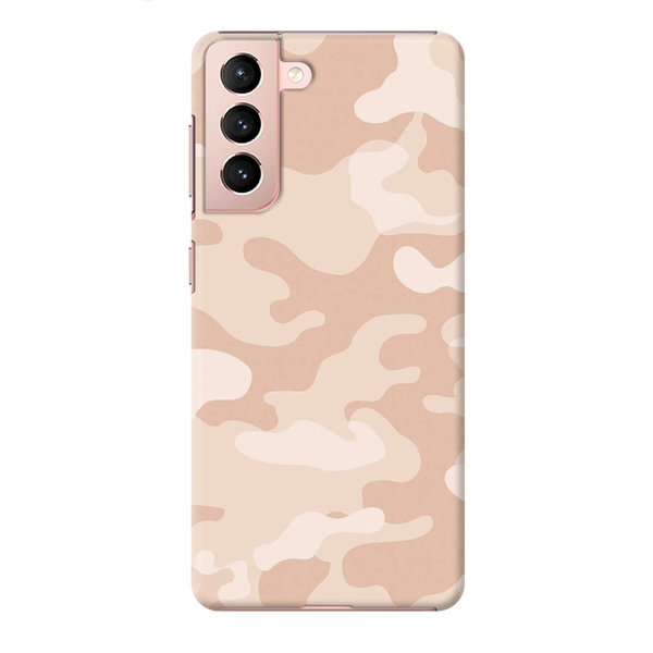 Cream and White Camouflage Printed Slim Cases and Cover for Galaxy S21