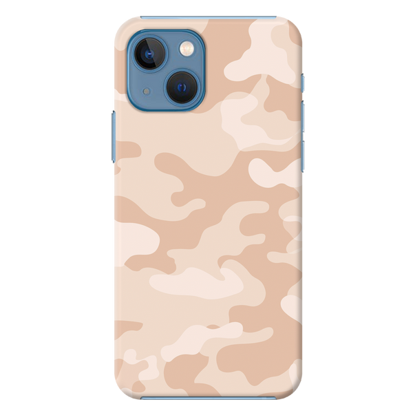 Cream and White Camouflage Printed Slim Cases and Cover for iPhone 13 Mini