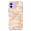 Cream and White Camouflage Printed Slim Cases and Cover for iPhone 12 Mini