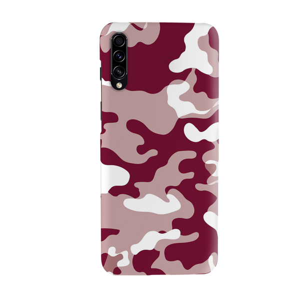 Maroon and White Camouflage Printed Slim Cases and Cover for Galaxy A30S