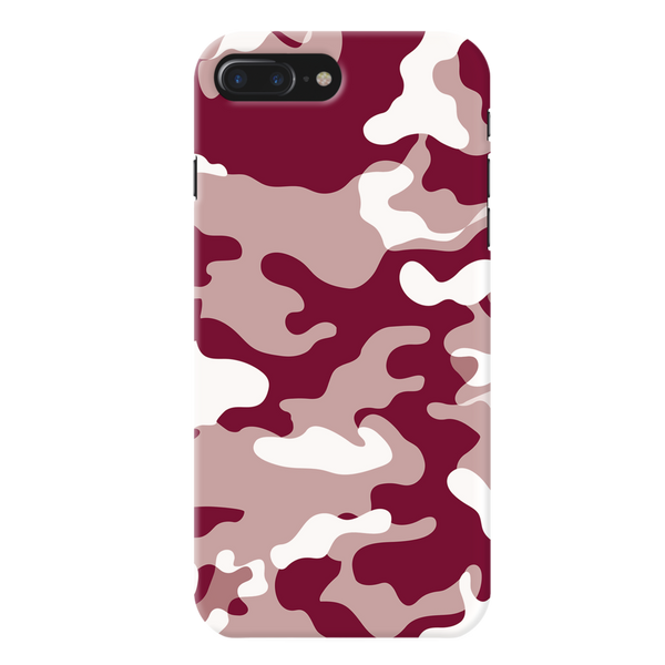 Maroon and White Camouflage Printed Slim Cases and Cover for iPhone 7 Plus