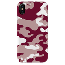 Maroon and White Camouflage Printed Slim Cases and Cover for iPhone XS