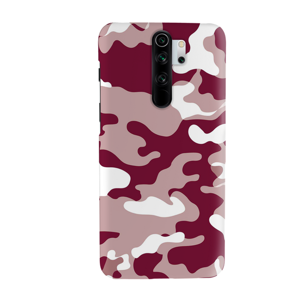 Maroon and White Camouflage Printed Slim Cases and Cover for Redmi Note 8 Pro