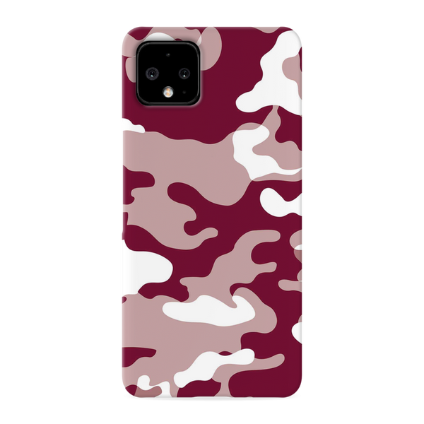 Maroon and White Camouflage Printed Slim Cases and Cover for Pixel 4