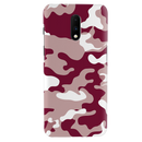 Maroon and White Camouflage Printed Slim Cases and Cover for OnePlus 7