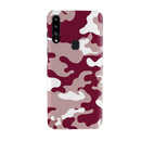 Maroon and White Camouflage Printed Slim Cases and Cover for Galaxy A20S