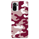 Maroon and White Camouflage Printed Slim Cases and Cover for Redmi Note 10