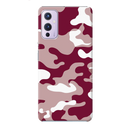 Maroon and White Camouflage Printed Slim Cases and Cover for OnePlus 9