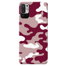Maroon and White Camouflage Printed Slim Cases and Cover for Redmi Note 10T