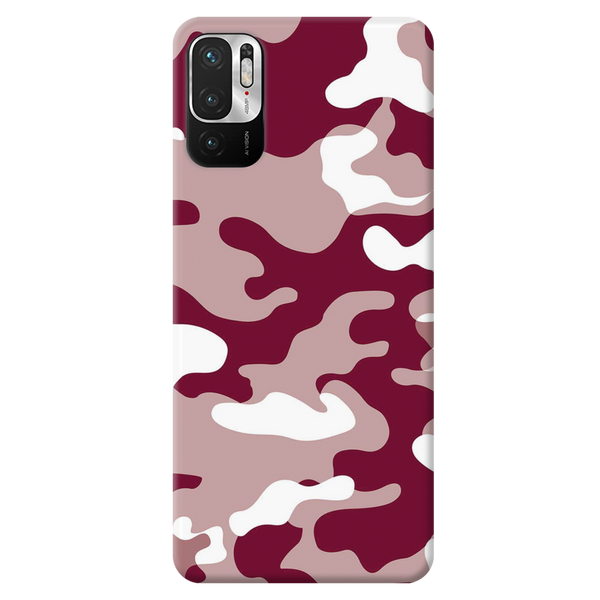 Maroon and White Camouflage Printed Slim Cases and Cover for Redmi Note 10T