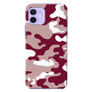 Maroon and White Camouflage Printed Slim Cases and Cover for iPhone 12 Mini
