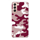 Maroon and White Camouflage Printed Slim Cases and Cover for Galaxy S21