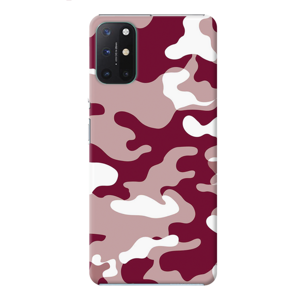 Maroon and White Camouflage Printed Slim Cases and Cover for OnePlus 8T