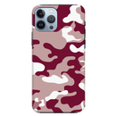 Maroon and White Camouflage Printed Slim Cases and Cover for iPhone 13 Pro Max