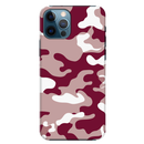 Maroon and White Camouflage Printed Slim Cases and Cover for iPhone 12 Pro Max