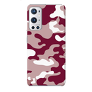 Maroon and White Camouflage Printed Slim Cases and Cover for OnePlus 9R