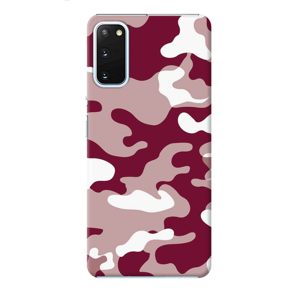 Maroon and White Camouflage Printed Slim Cases and Cover for Galaxy S20 Plus