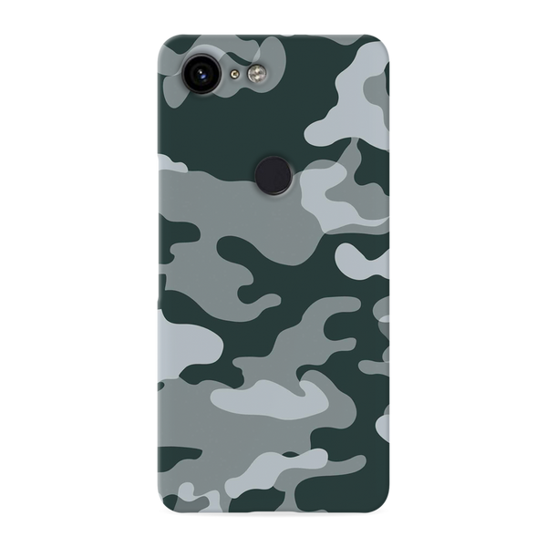 Olive Green and White Camouflage Printed Slim Cases and Cover for Pixel 3