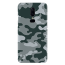 Olive Green and White Camouflage Printed Slim Cases and Cover for OnePlus 6