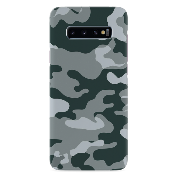 Olive Green and White Camouflage Printed Slim Cases and Cover for Galaxy S10 Plus