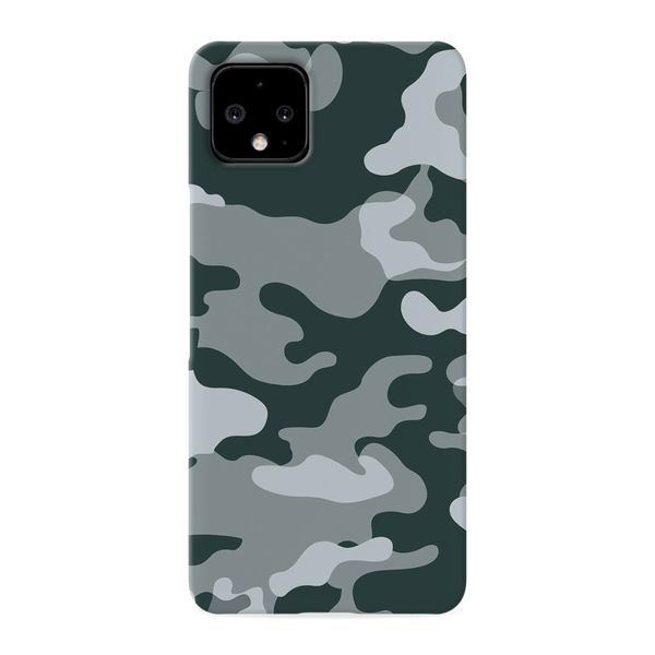 Olive Green and White Camouflage Printed Slim Cases and Cover for Pixel 4 XL