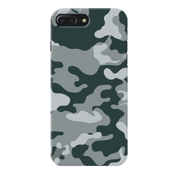 Olive Green and White Camouflage Printed Slim Cases and Cover for iPhone 7 Plus